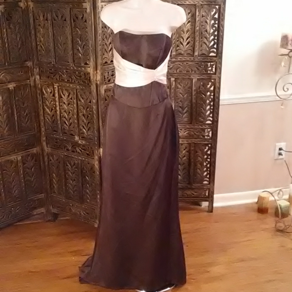 Brown 2 piece, top & skirt, size 4